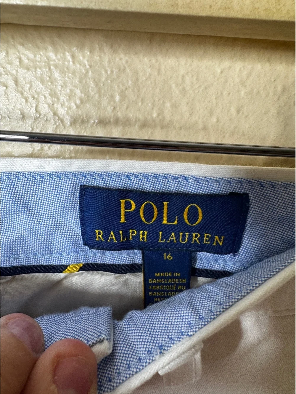 Polo Ralph Lauren Boys Size 16 White Chino Pants Straight Leg Pony Logo